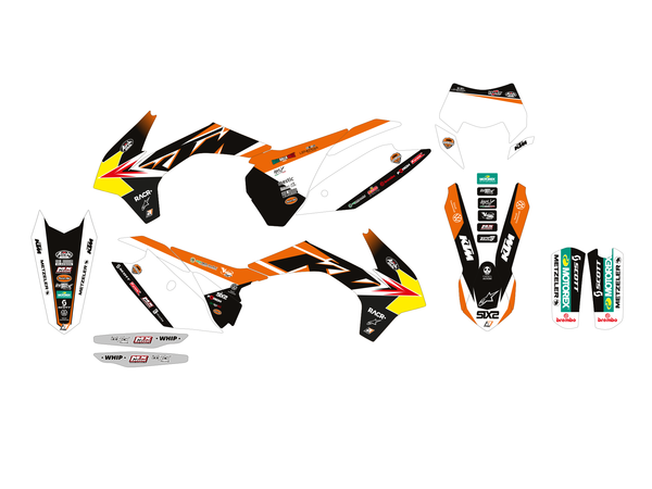Trophy Graphic Kit Yellow, White, Black, Orange, 3, nordicamoto.ro