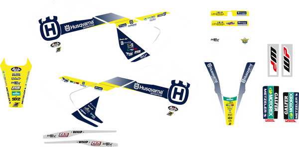 Trophy Graphic Kit With Seat Cover Yellow, White, Blue, 4, nordicamoto.ro