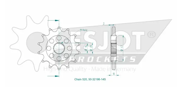 Sport Sprocket Front 520 Natural, 2, nordicamoto.ro