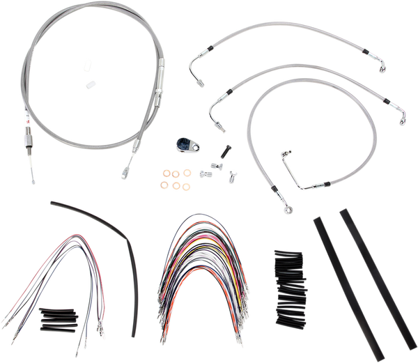 Complete Stainless Braided Handlebar Cable/brake Line Kit Silver, 1, nordicamoto.ro