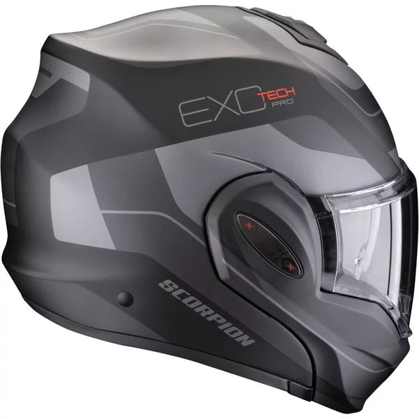 Casca modulara flip-back SCORPION EXO-TECH EVO PRO COMMUTA S Negru/Argintiu/Rosu, 2, nordicamoto.ro