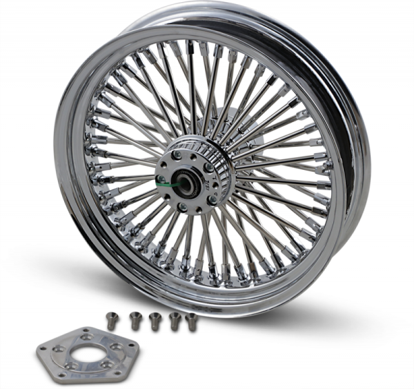 Fat Daddy Front Wheel 18x3.5 Single-disc Chrome Silver, 1, nordicamoto.ro