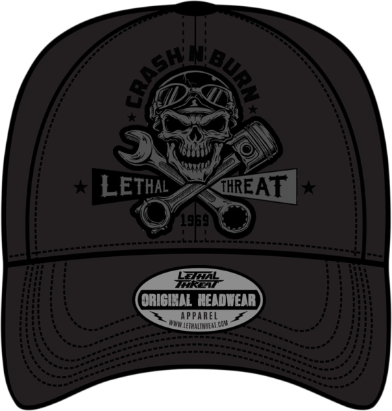Hat Crash N Burn Blk Osfa Black, 1, nordicamoto.ro
