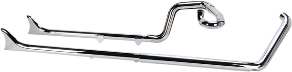 Fishtail True Dual Exhaust System Chrome, 1, nordicamoto.ro