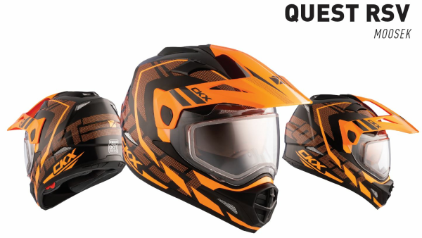 CKX Helmet QUEST RSV Moosek w electric visor Orange XS-0
