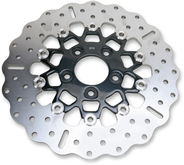 Custom Stainless Steel Rear Brake Rotor Black, Chrome, 1, nordicamoto.ro