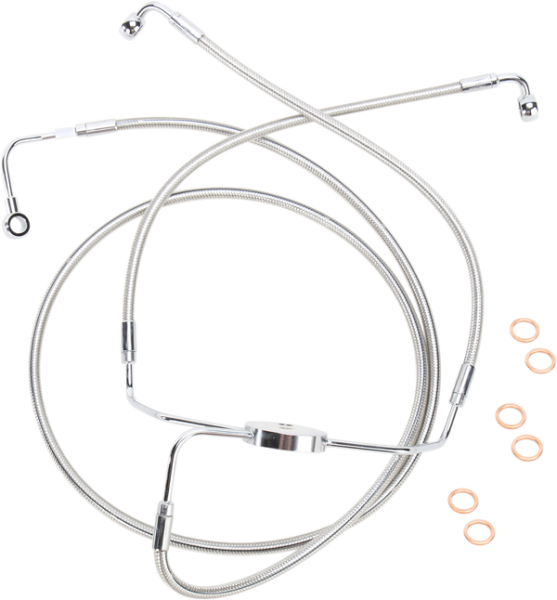 Designer Series Dot Front Lower Brake Line Kit Silver, Polished, 3, nordicamoto.ro