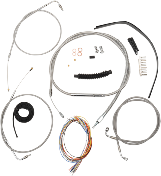 Complete Stainless Braided Handlebar Cable/brake Line Kit Silver, 1, nordicamoto.ro