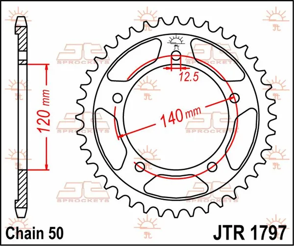 JT SPROCKETS Rear Sprocket Natural -0