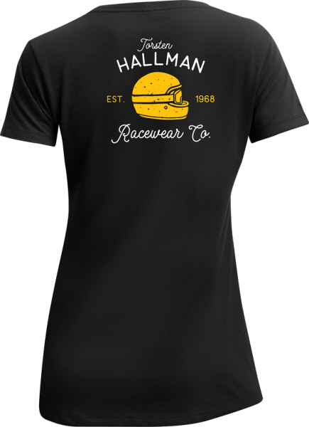 Women's Hallman Garage V-neck T-shirt Black -2