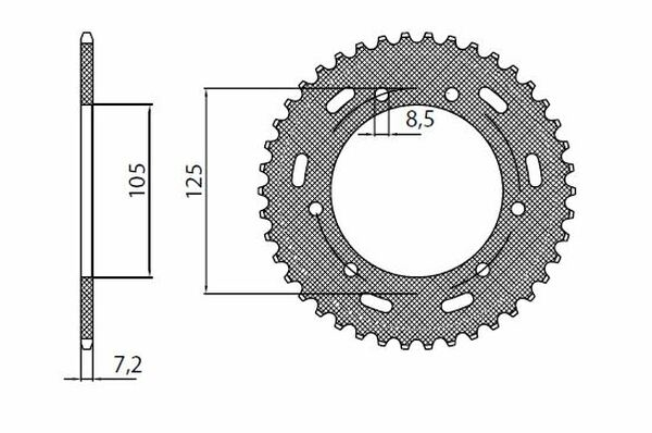 Steel Rear Sprocket Natural, 1, nordicamoto.ro