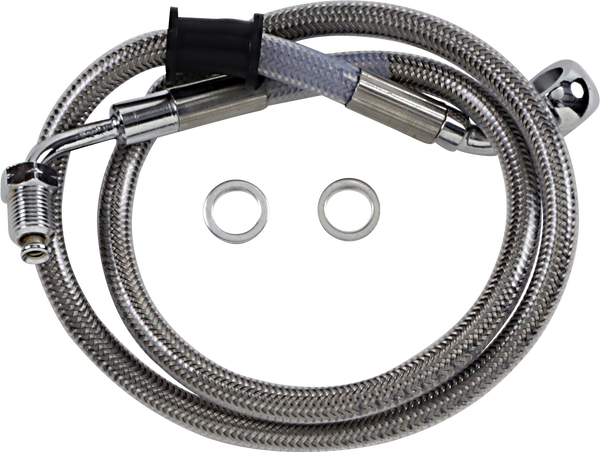 Extended Length Stainless Steel Brake Line Silver, Clear-coated Oversize [+102 mm (4'')], 1, nordicamoto.ro