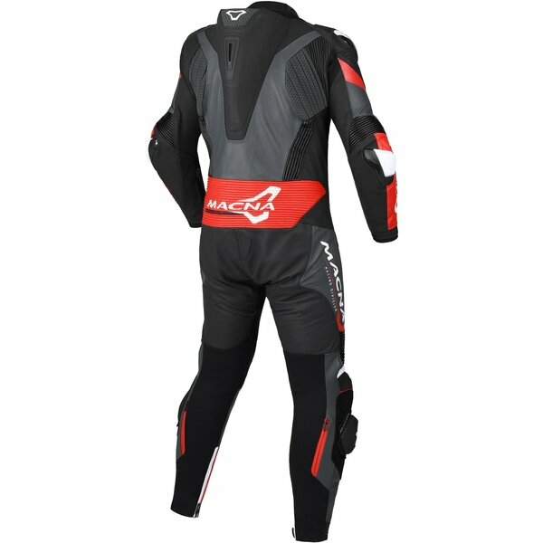 Combinezon de piele 1 piesa MACNA CHROMIQ 46 Negru/Rosu-0