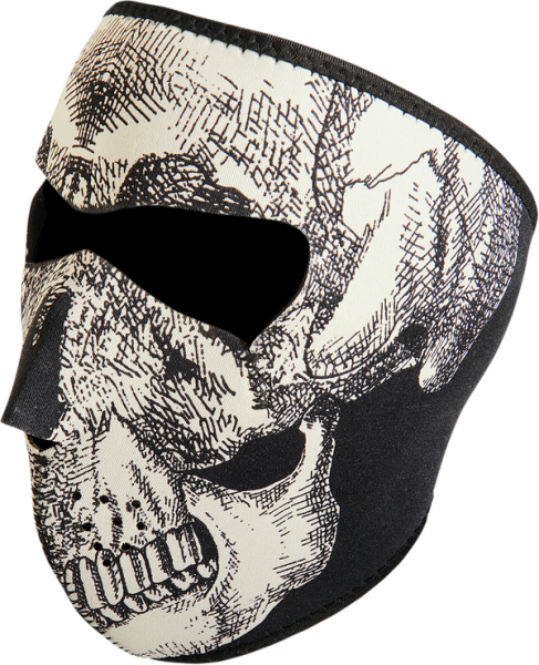 Face Mask Skull Face Glow Gray, 2, nordicamoto.ro