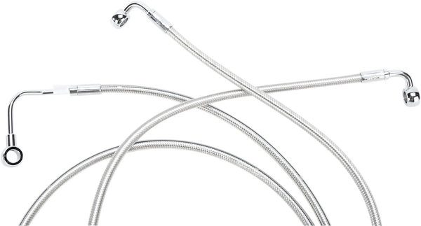 Designer Series Dot Front Lower Brake Line Kit Silver, Polished, 1, nordicamoto.ro