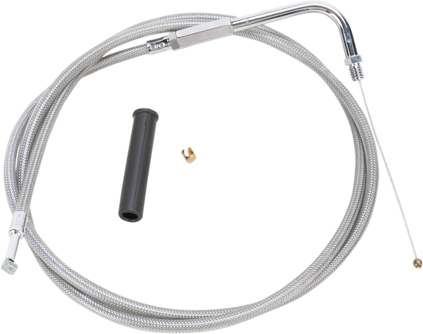 Stainless Braided Throttle Cable Silver, 1, nordicamoto.ro