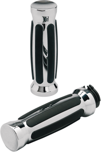 Custom Straight Rubber Grips Black, 1, nordicamoto.ro
