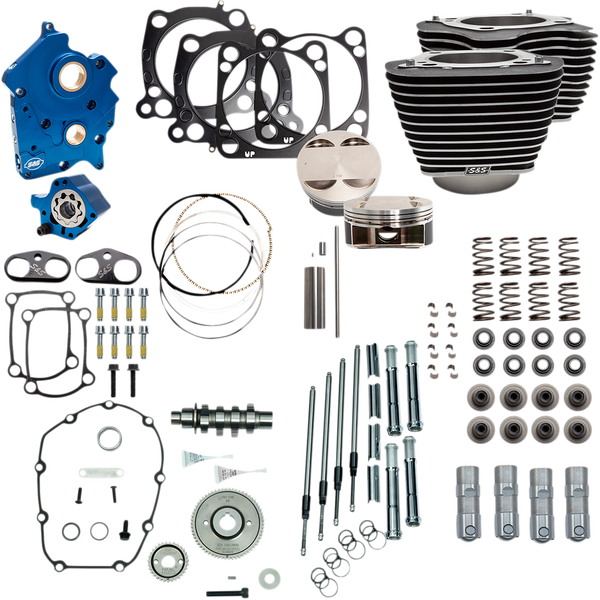 124(r) Power Package Engine Performance Kit Highlighted Fins, Wrinkle Black, 1, nordicamoto.ro