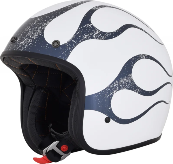 Fx-76 Flame Vintage Helmet Gloss White/gray 2x-large Gloss, Gray, White 2XL, 1, nordicamoto.ro