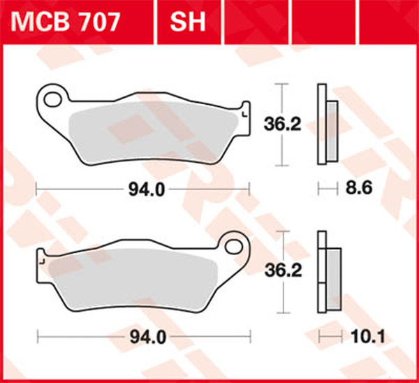 Sh Series Sindered Rear Brake Pads, 1, nordicamoto.ro