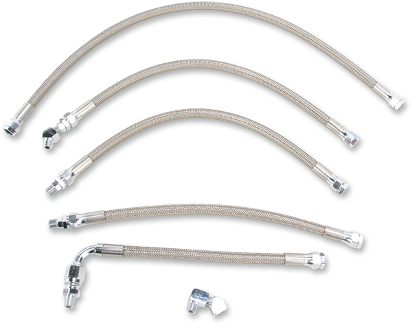 Stainless Steel Braided Oil Line Kit Stainless Steel, 1, nordicamoto.ro