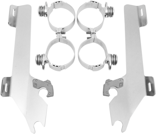 Fats/slim Windshield Trigger-lock Complete Mount Kit Polished, 1, nordicamoto.ro