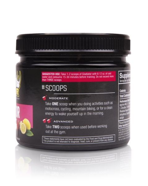 Supliment pre-antrenament pudră Ryno Power GLADIATOR Strawberry Lemonade, 150 g, 30 de porții, 5, nordicamoto.ro