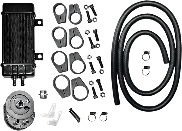 Vertical Frame-mount Oil Cooler Kit Black, 2, nordicamoto.ro