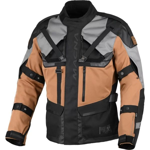 Geaca textil impermeabila touring/adventure MACNA TOUROS M Maro/Gri/Negru, 16, nordicamoto.ro