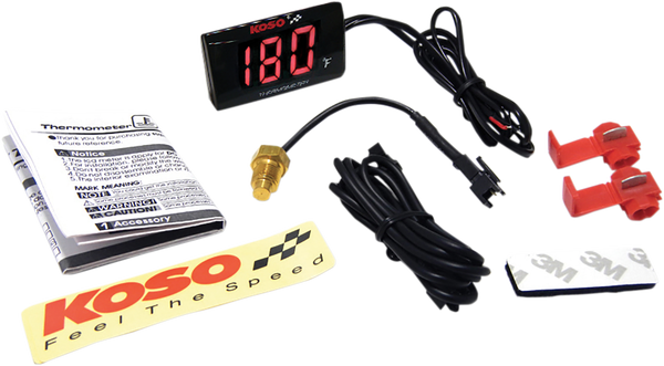 Super Slim Temperature Gauge Black, 1, nordicamoto.ro