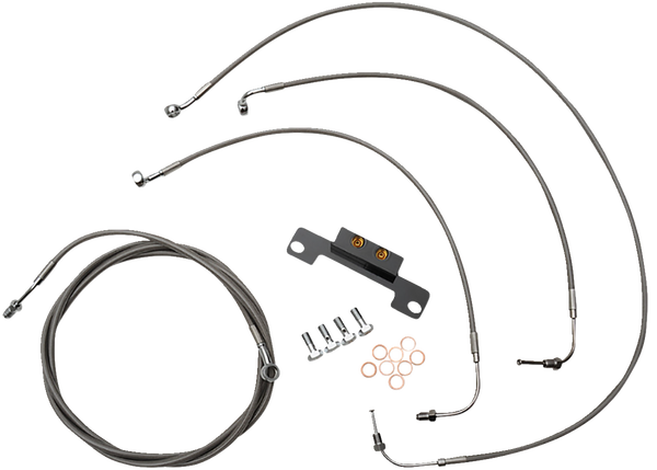 Standard Stainless Braided Handlebar Cable/brake Line Kit Silver, 2, nordicamoto.ro