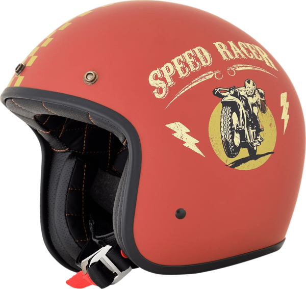 Fx-76 Speed Racer Vintage Helmet Matte Rust/gold 2x-large Black, Gold, Matte, Orange, White 2XL, 1, nordicamoto.ro