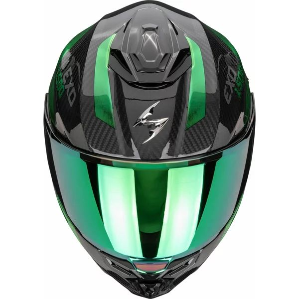 Casca integrala SCORPION EXO-1500 CARBON AIR PLATTED M Negru/Verde, 4, nordicamoto.ro