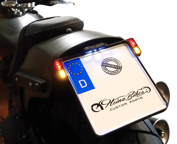 All-in-one 2.0 License Plate Holder W/ Led Plate Lights, Brake And Rear Lights Anodized Black, 2, nordicamoto.ro