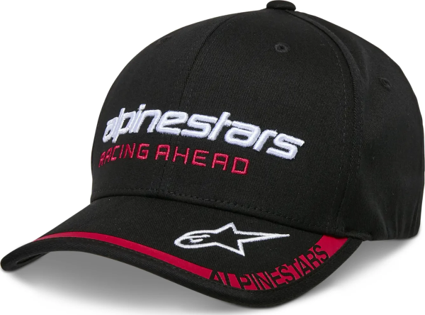 Indent Curved Bill Hat Black, Red, White 