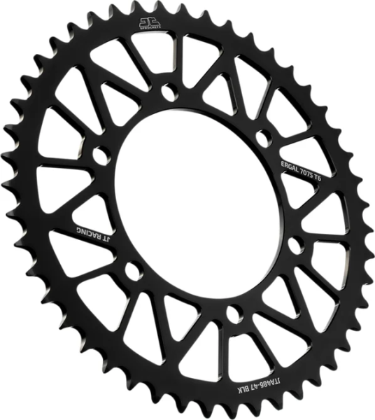 JT SPROCKETS Pinion spate din aluminiu Racelite, negru, 1, nordicamoto.ro