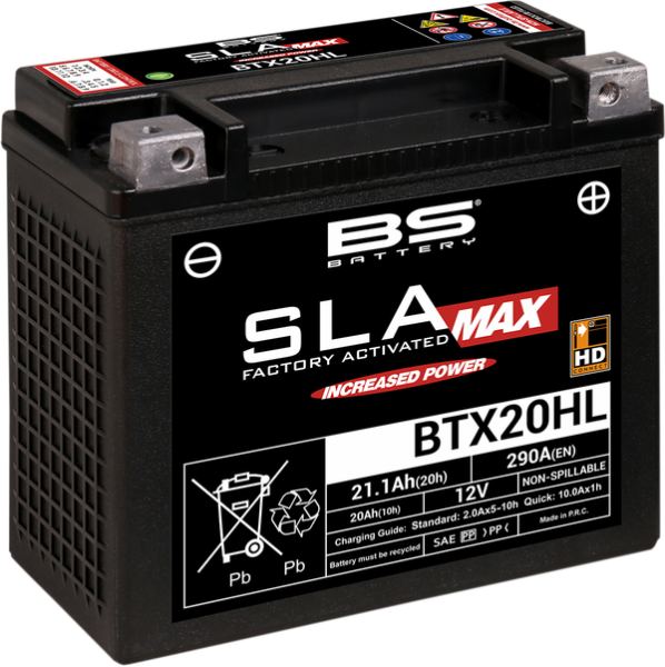 Sla Max Factory- Activated Agm Maintenance-free Battery Black 