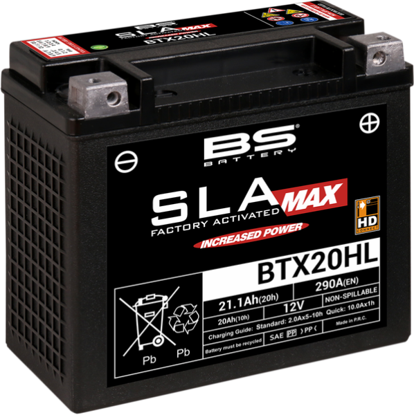 Sla Max Factory- Activated Agm Maintenance-free Battery Black