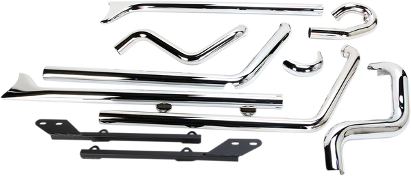 Fishtail True Dual Exhaust System Chrome, 2, nordicamoto.ro