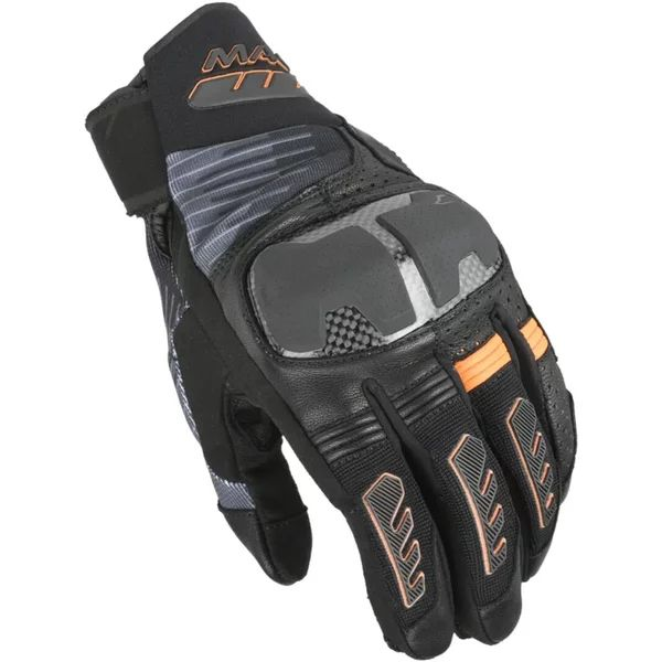 Manusi de piele vara MACNA RIME 2.0 XXL Negru/Portocaliu, 1, nordicamoto.ro