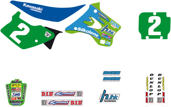 Graphics Kit Blue, Green, White, 2, nordicamoto.ro