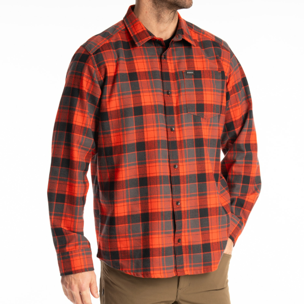 Camasa Klim Cottonwood Midweight Flannel Fiery Red - Black-4