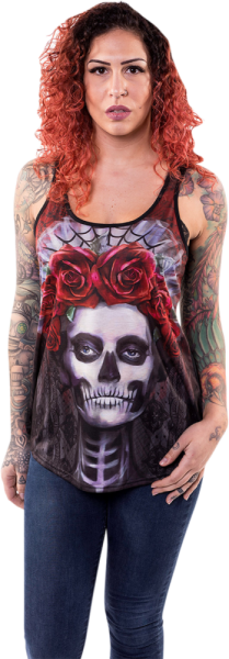 Women's Dark Widow Razor Back Tank Top Black 2XL, 4, nordicamoto.ro