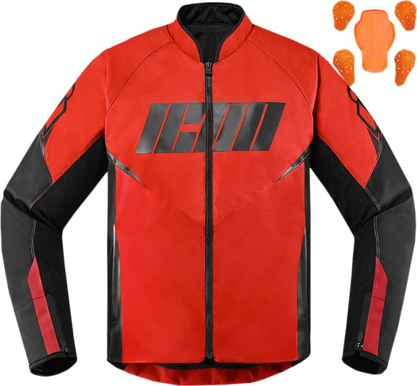 Geaca Textila Icon Hooligan Black/Red S, 1, nordicamoto.ro