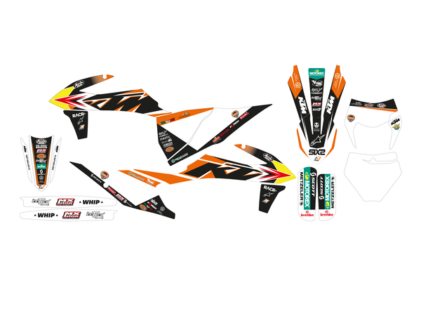 Trophy Graphic Kit Yellow, White, Black, Orange, 3, nordicamoto.ro
