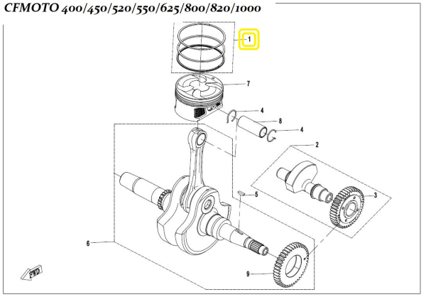 SET SEGMENTI CF MOTO 450S / 450L / 550 / 800 91MM-0