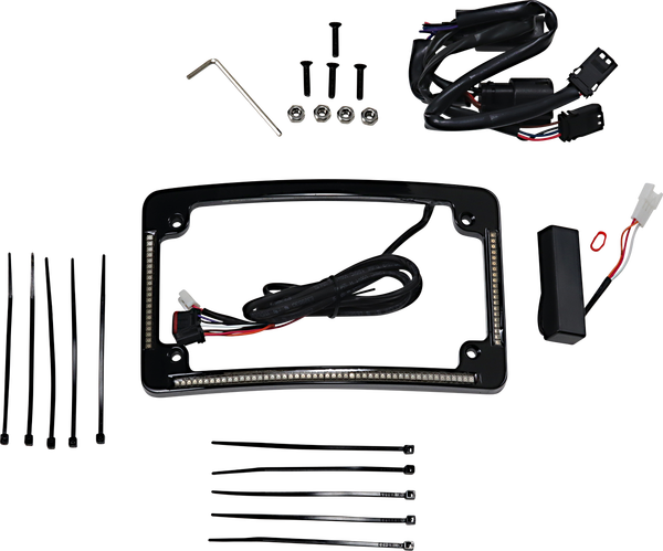 Plug & Play Run/brake/turn Led Radius License Plate Frame Amber, Red, White, 2, nordicamoto.ro
