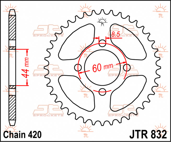 JT SPROCKETS Rear Sprocket Black -0
