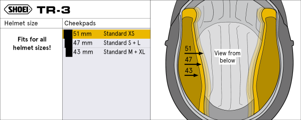 Burete interior obraji casca SHOEI TR-3 M/XL-0