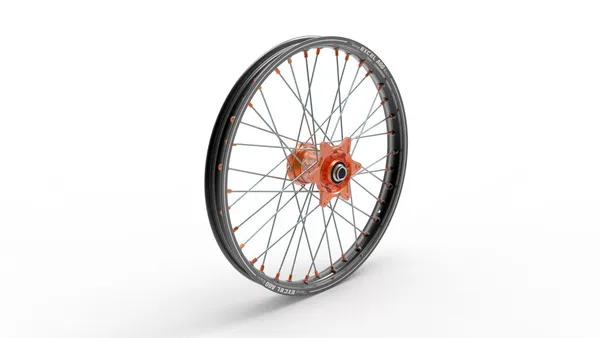 Elite Mx-en Wheel, A60, Silver Spokes Black, Orange, Silver-0